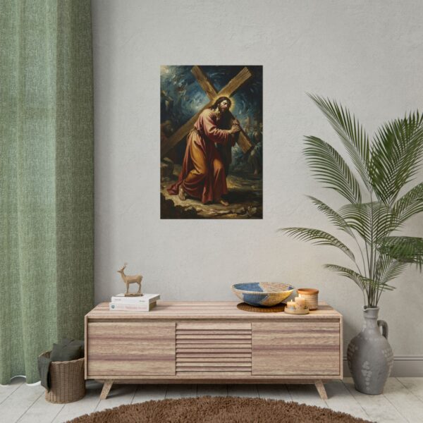 13437344823197021425_2048.jpeg Jesus Carrying the Cross Rolled Poster — Religious Christian Wall Art