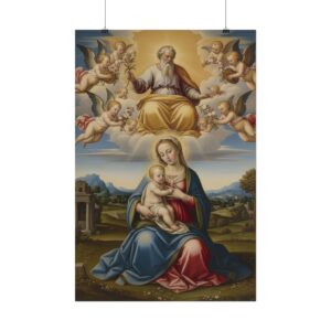 Virgin Mary gently holding Jesus Christ Poster — Religious Christian Wall Art