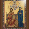 A sacred Byzantine icon inspired by traditional Holy Trinity panels