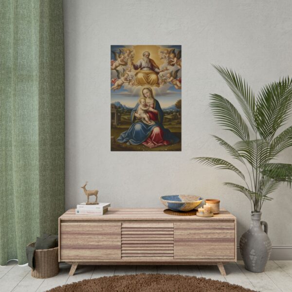 Virgin Mary gently holding Jesus Christ Poster — Religious Christian Wall Art