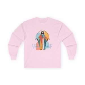10030388855754610411_2048.jpeg Vita in Christo Graphic Long Sleeve Tee — Modern Colorful Design