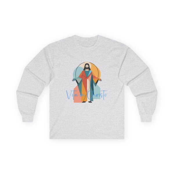 11600686820533316493_2048.jpeg Vita in Christo Graphic Long Sleeve Tee — Modern Colorful Design