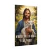 Jesus Holding a Lamb Christian Art Print, Where faith rests, fear fades