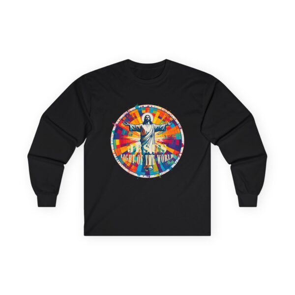 Jesus Light of the World Graphic Long Sleeve Tee — Modern Colorful Design