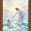 Jesus Saves Peter from Drowning Watercolor Art | Soft Pastel Christian Painting, Faith and Trust Illustration