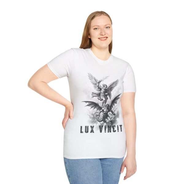 14174198677363929706_2048.jpeg Lux Vincit Graphic T-Shirt — Inspirational White Tee