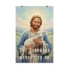 Jesus Holding a Lamb Modern Christian Art, The Shepherd never lets go
