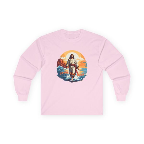 14784362842110923246_2048.jpeg Jesus The King Graphic Long Sleeve Tee — Modern Colorful Design