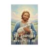 Jesus Holding a Lamb Modern Christian Art, The Shepherd never lets go