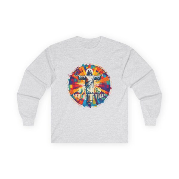 Jesus Light of the World Graphic Long Sleeve Tee — Modern Colorful Design