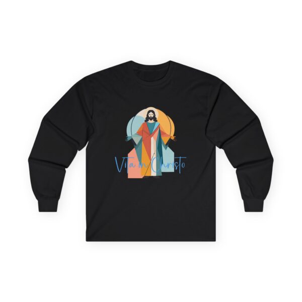 16430187346158591771_2048.jpeg Vita in Christo Graphic Long Sleeve Tee — Modern Colorful Design