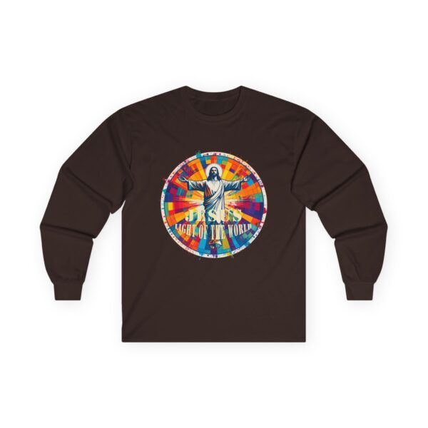 Jesus Light of the World Graphic Long Sleeve Tee — Modern Colorful Design