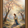Jesus Praying in Gethsemane Colorful Modern Oil Painting | Expressive Christian Faith Art