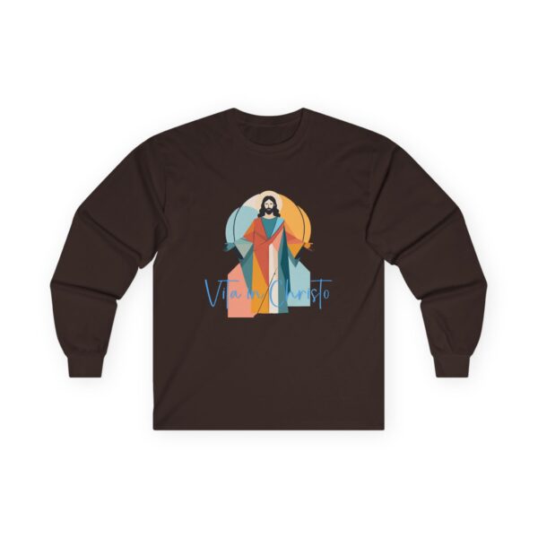 18076456095599145208_2048.jpeg Vita in Christo Graphic Long Sleeve Tee — Modern Colorful Design