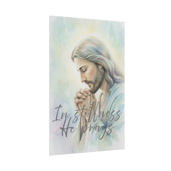 Jesus Christ Praying Watercolor Art, In stillness, He prays