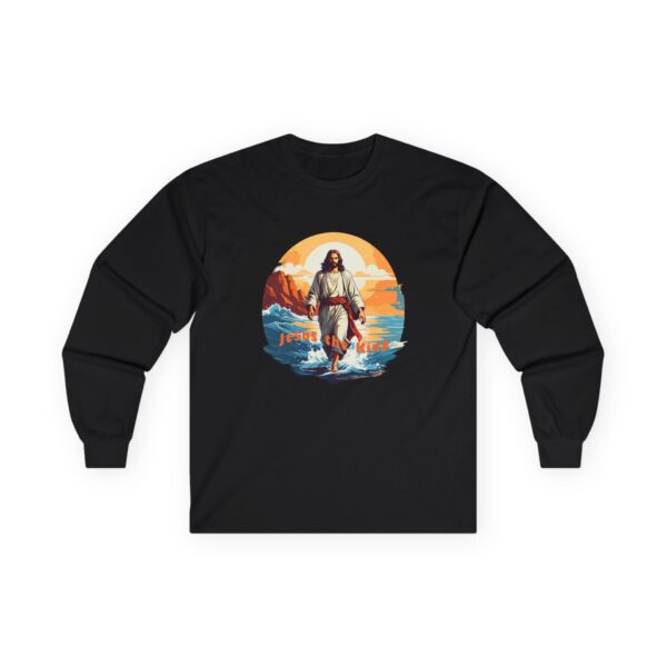 4544063190686287345_2048.jpeg Jesus The King Graphic Long Sleeve Tee — Modern Colorful Design