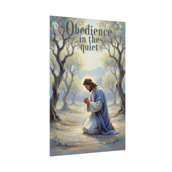 Jesus Praying in Gethsemane Modern Oil Painting style Poster, Obedience in the quiet