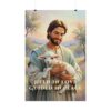 Jesus and the Lamb Digital Christian Wall Art, Held in love, guided in peace