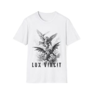 6449709814613758096_2048.jpeg Lux Vincit Graphic T-Shirt — Inspirational White Tee