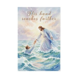 6453531096628735410_2048.jpeg Jesus Saves Peter from Drowning Watercolor Art, His hand reaches farther