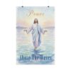 Jesus Walks on Water Watercolor Art Poster, Peace above the waves