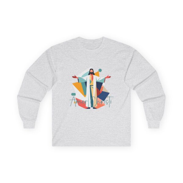 7953031043890693680_2048.jpeg Amor Christi Graphic Long Sleeve Tee — Modern Colorful Design