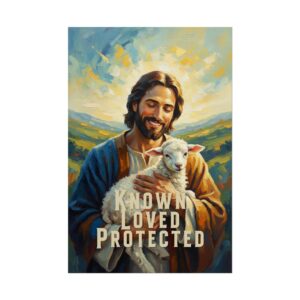 7968009343005770461_2048.jpeg Jesus Holding a Lamb Oil Painting Poster, Known, Loved, Protected