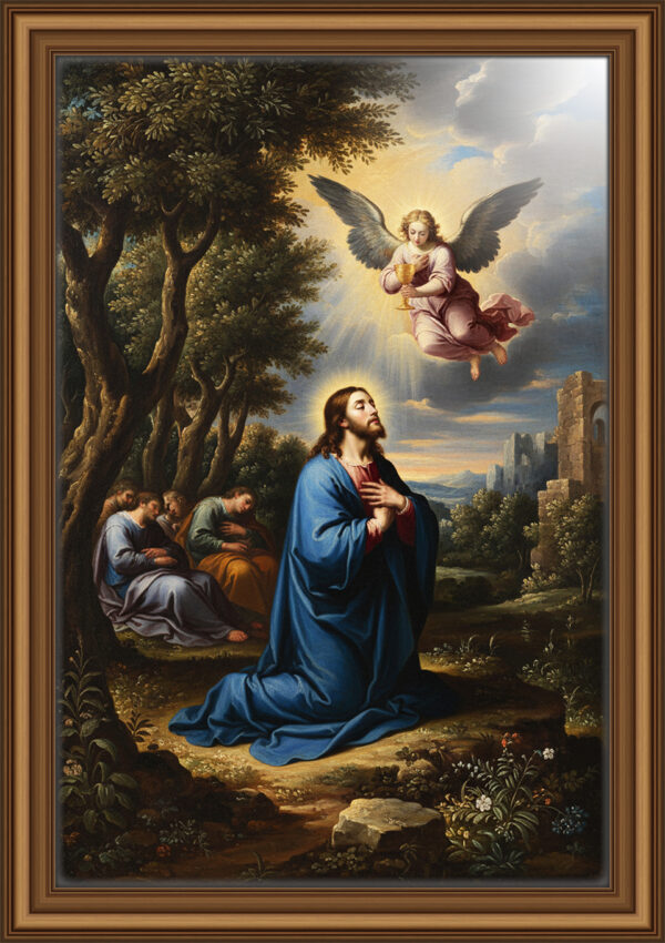 Jesus Praying in the Garden of Gethsemane | Baroque Oil Painting Style Christian Art, Sacred Scene