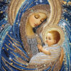Finished Madonna & Baby Jesus Diamond Painting 30×40 cm — Virgin Mary and Christ Child — Ready to Ship