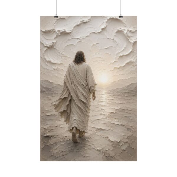 10026327385680753260_2048.jpeg I Am the Way Jesus Painting Poster | Minimalist Christian Wall Art, Modern Beige Gray Impasto Print, Textured Palette Knife Faith Home Decor