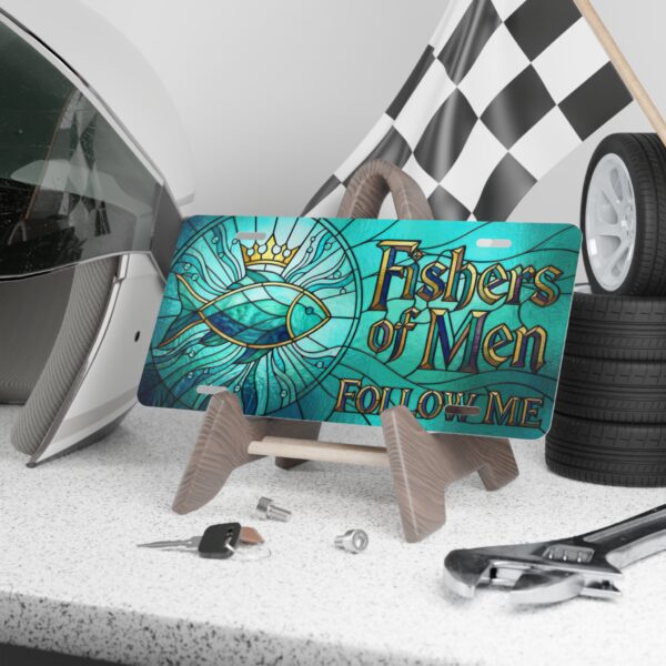 Fishers of Men Vanity Plate | Stained Glass Fish, Follow Me License Plate