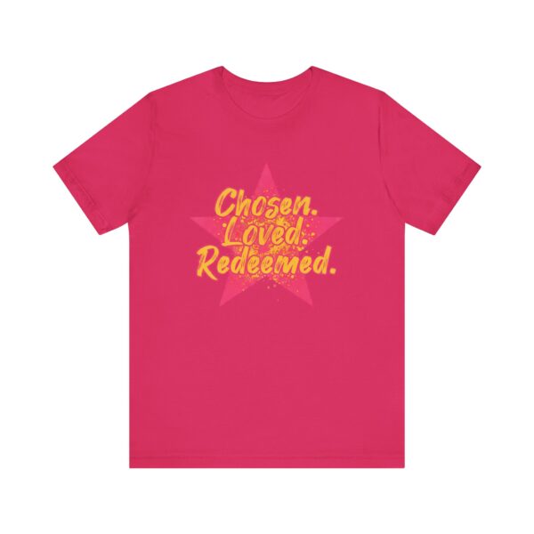 Chosen Loved Redeemed tee | Inspirational Christian shirt, star graphic