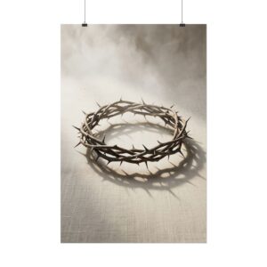 Crown of Thorns Wall Art, Good Friday Easter Poster, Christian Home Decor, Lenten Spiritual Painting Print, Biblical Fine Art