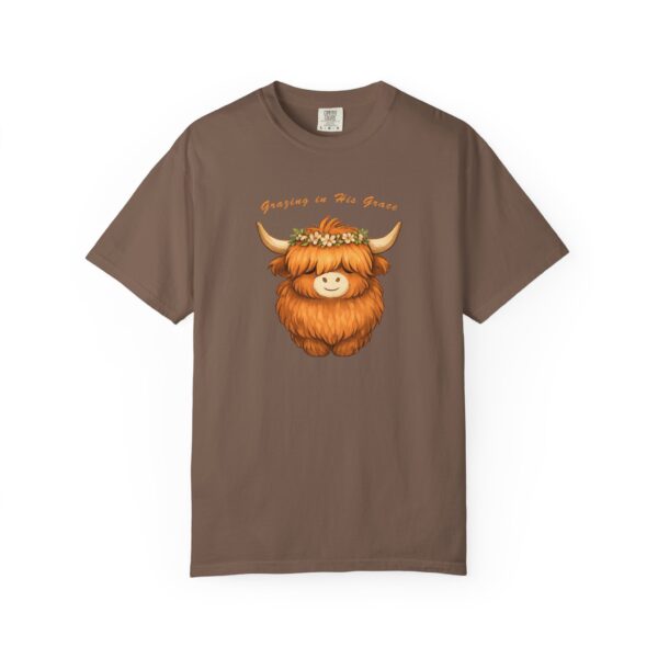 10261930648865050983_2048.jpeg Comfort Colors® Highland Cow Floral Crown T-shirt | Cute Scottish Cattle Illustration, Bible Verse Shirt, Religious Women