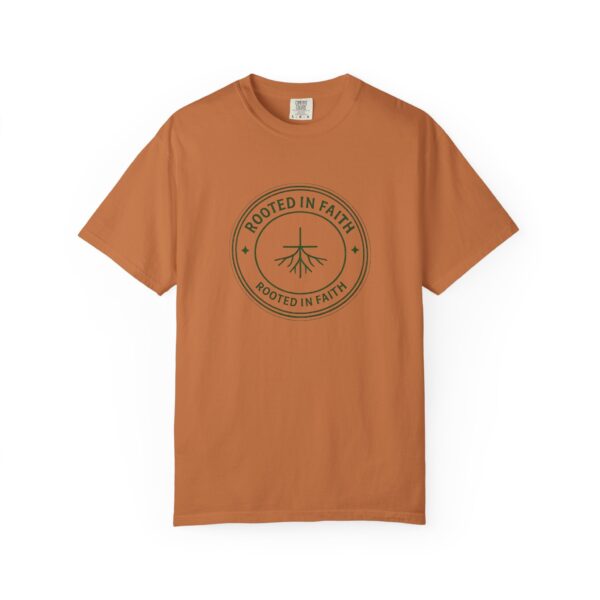10273552919904668925_2048.jpeg Rooted in Faith circle logo T-Shirt | Christian faith roots design, Bible Verse Tee, Faith Clothing