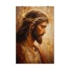 Jesus Crown of Thorns Poster | Gold Leaf Kintsugi Christian Wall Art | King of Kings Portrait Canvas Print | Majestic Modern Religious Gift