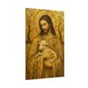 Modern Art Nouveau Jesus Painting, Christian Icon Wall Art, Gold Pattern Good Shepherd Poster, Sacred Lamb Art Print, Premium Religious Gift
