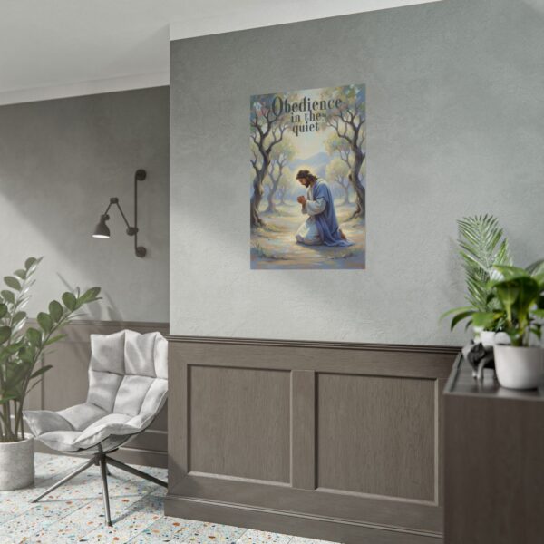 10692022366234349369_2048.jpeg Jesus Praying in Gethsemane Modern Oil Painting style Poster, Obedience in the quiet