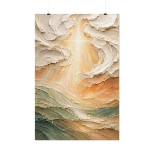 Aura of Grace Abstract Christian Poster | The Way The Truth The Life Wall Art | Sage Green Peach Boho Decor | Textured Palette Knife Print