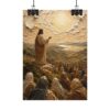 10872369577796119_2048.jpeg Sermon on the Mount Poster | Modern Sage Green & Gold Christian Wall Art | Palette Knife Plaster Print | Beatitudes Blessings Faith Decor