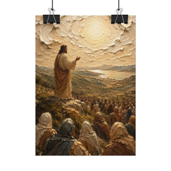 10872369577796119_2048.jpeg Sermon on the Mount Poster | Modern Sage Green & Gold Christian Wall Art | Palette Knife Plaster Print | Beatitudes Blessings Faith Decor