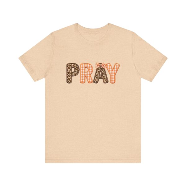 Pray leopard and gingham letters T-Shirt | Faith graphic tee