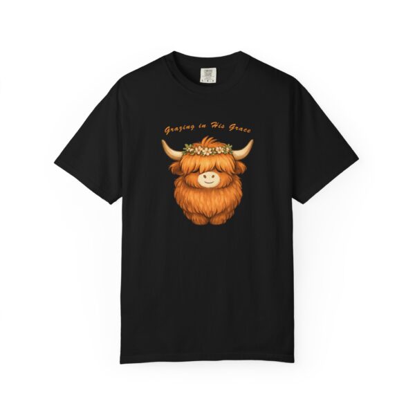 10960377621513661681_2048.jpeg Comfort Colors® Highland Cow Floral Crown T-shirt | Cute Scottish Cattle Illustration, Bible Verse Shirt, Religious Women