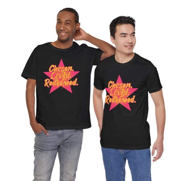 Chosen Loved Redeemed tee | Inspirational Christian shirt, star graphic