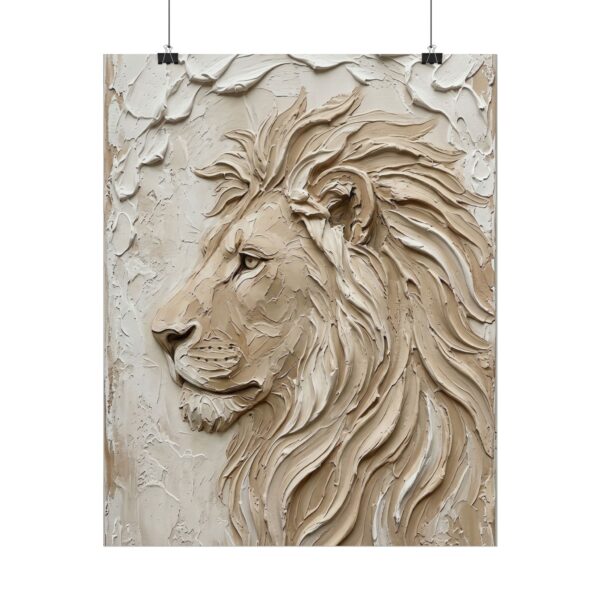 11117426952263360111_2048.jpeg Lion of Judah Poster | Modern Beige Christian Wall Art | Textured Palette Knife Plaster Print | Lion of Judah Scripture Art Decor