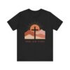 Seek Him First cross sunset Tee | Christian faith shirt