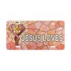 11230813864994398636_2048.jpeg Jesus Loves Vanity Plate | Cross Heart Stained Glass Design