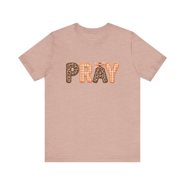 Pray leopard and gingham letters T-Shirt | Faith graphic tee