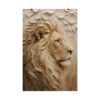 Lion of Judah Muted Majesty Poster | Modern Minimalist Christian Wall Art | Textured Palette Knife Plaster Print | Boho Neutral Faith Decor
