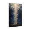 Jacob's Ladder Angels Poster | Ethereal Indigo & Silver Christian Wall Art | Textured Palette Knife Plaster Print | Modern Faith Home Decor
